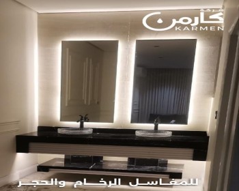 مغسلة رخام سوداء فاخرة
